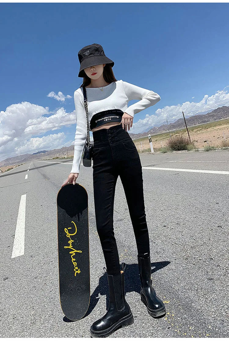 ✨ KK BRAND LIGHT BLUE & LIGHT BLACK CURVE FIT DENIM JEANS FOR WOMEN | 2025