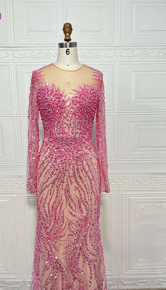 ✨ KK BRAND | ELEGANT BEADED SILK WASHING WEAR EVENING GOWN – WOMEN’S FORMAL TULLE MASTERPIECE | 2025