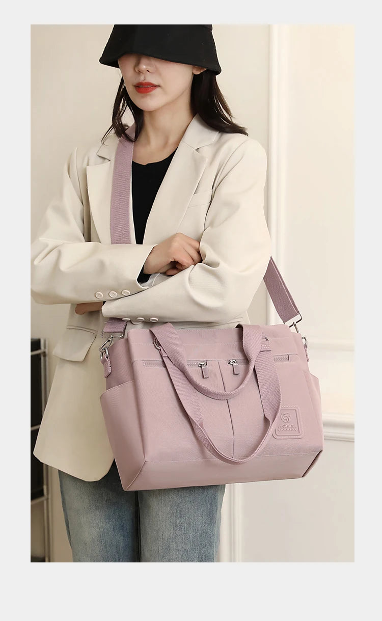 👜 KK BRAND – Leather-Nylon Shoulder Tote Bag Where Elegance Meets Everyday Function 2025