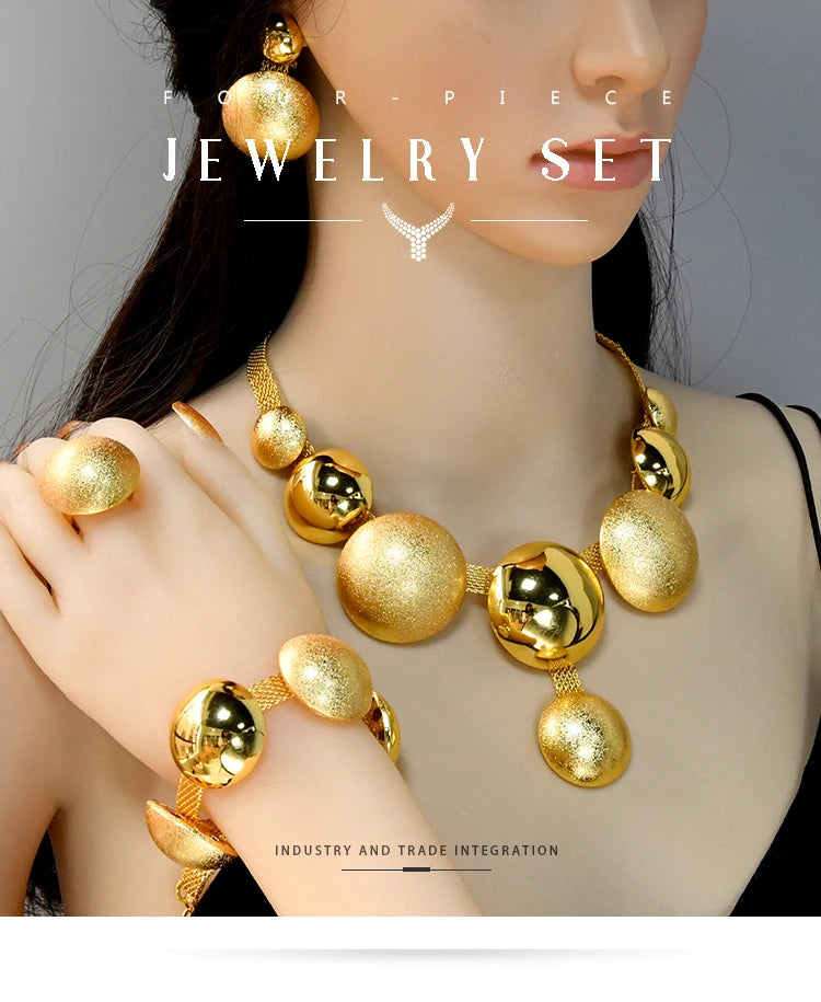 ✨ Women’s Gold Bohemian Jewelry Set – BY KK BRAND Dubai Wedding Collection (4-Piece Set) |2025