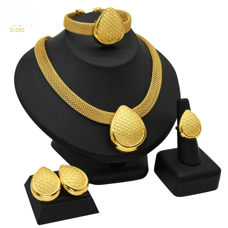 ✨ Women’s Gold Bohemian Jewelry Set – BY KK BRAND Dubai Wedding Collection (4-Piece Set) |2025