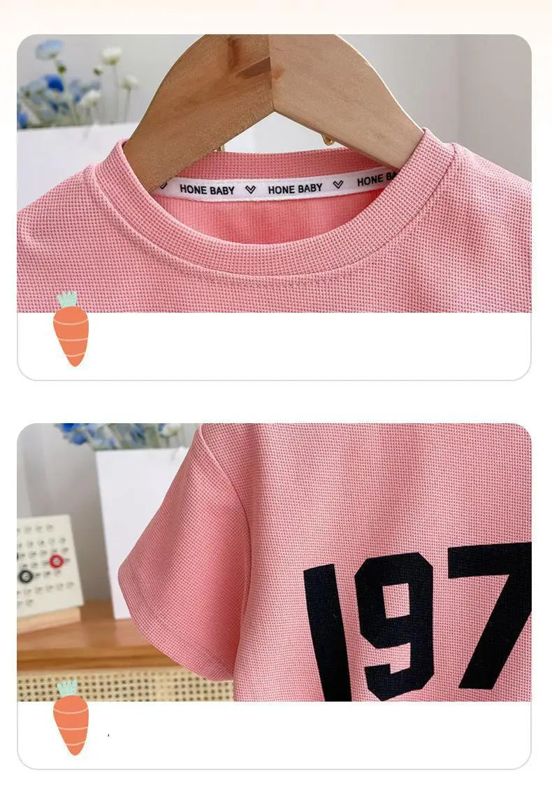 🔤 KK BRAND BOYS' LETTER PRINT 2-PIECE CASUAL SUMMER SET (1–3 YEARS) | 2025