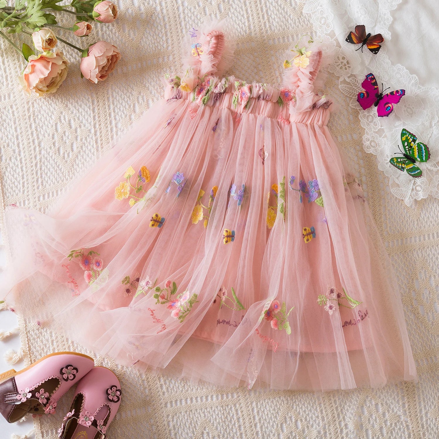 Little Princess Backless Embroidered Dress – Spring Ball Gown by KK BRAND 2025