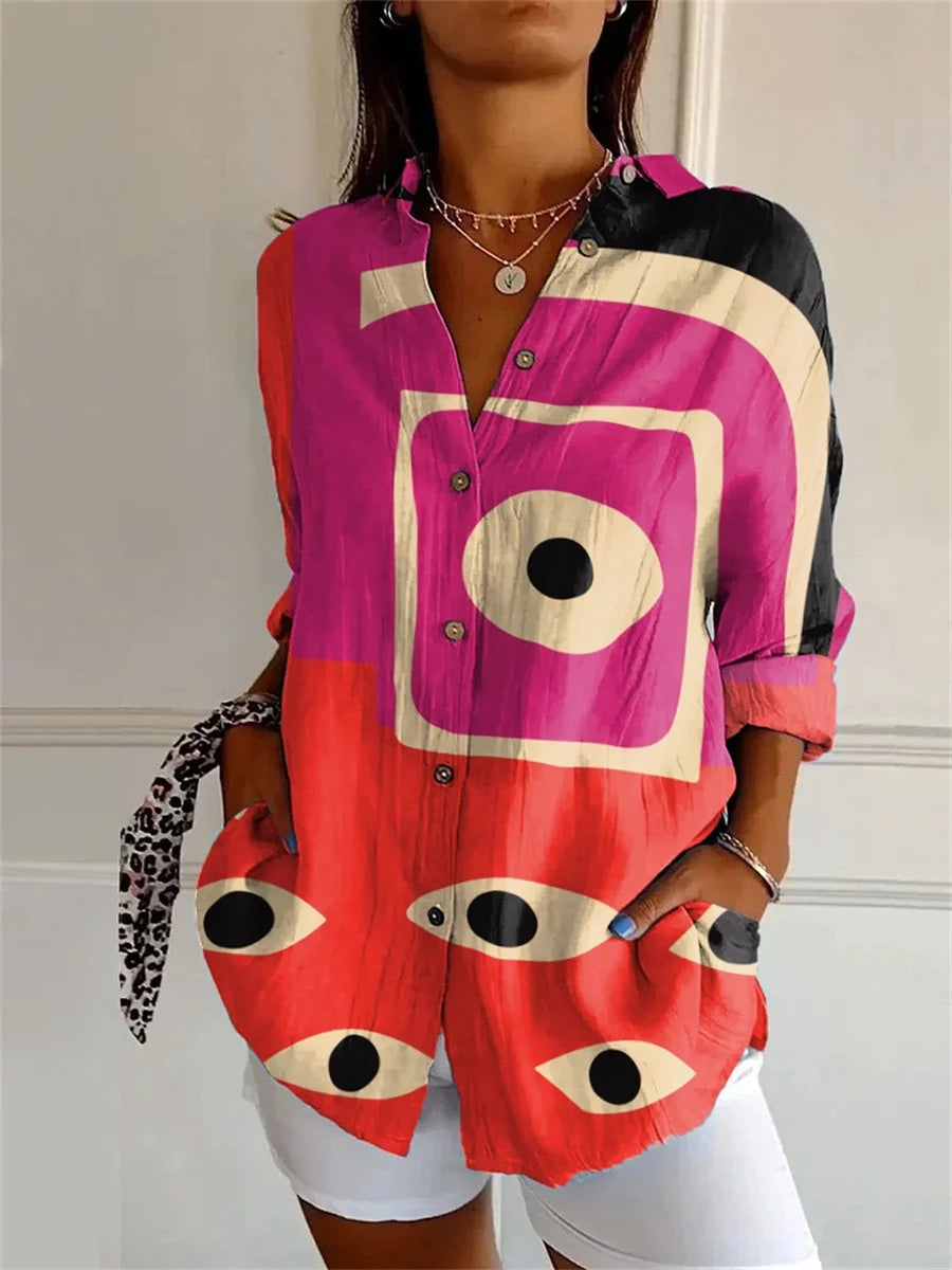 ✨ KK BRAND – Digital Multi-Printed Women's Casual Shirt ✨ FASHION OF 2025 COLLECTION DIGITAL 3D PRINTED SHIRT