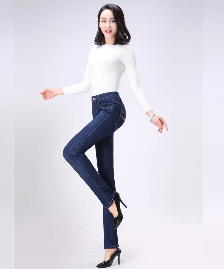 👖 KK BRAND | WOMEN'S DENIM REDEFINED LUXE STRETCH HIGH-WAISTED STRAIGHT JEANS | 2025