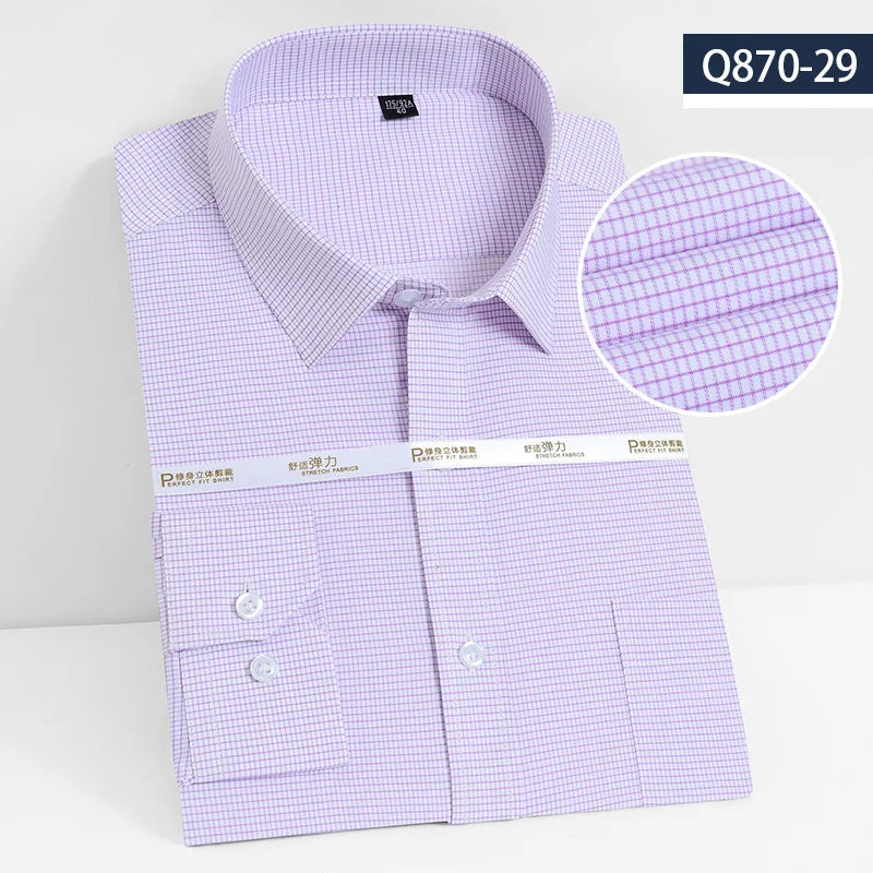 KK BRAND – Men’s Seamless Smart Casual Dress Shirt | Non-Iron Microfiber Cotton | Spring Office Style 2025