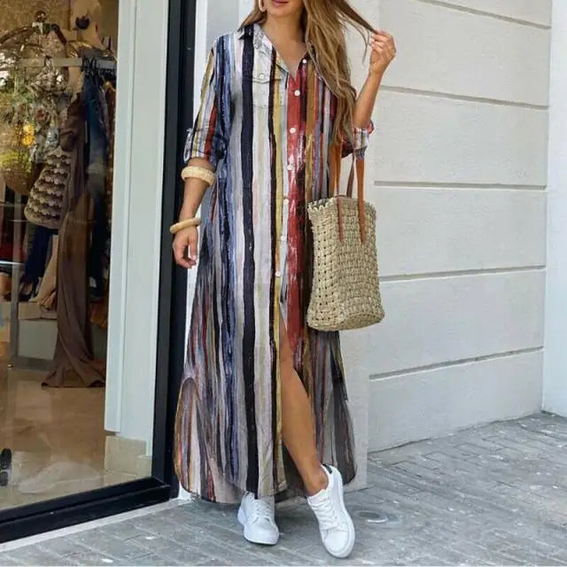 ✨ KK BRAND Women’s Front-Open Printed Long Gown Dress – Smart, Elegant, and Effortlessly Chic & STYLISH DRESS 2025