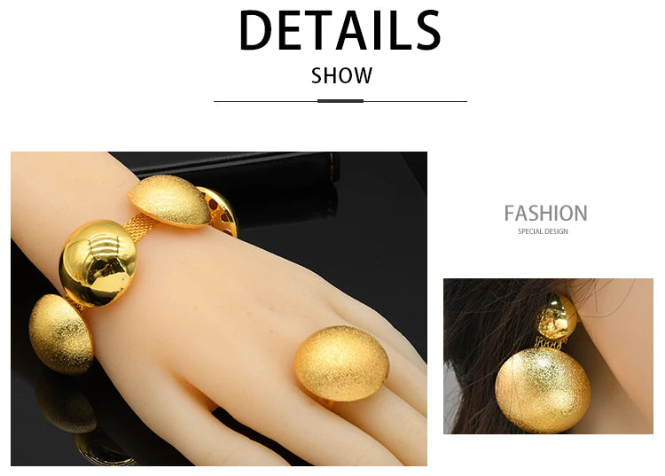 ✨ Women’s Gold Bohemian Jewelry Set – BY KK BRAND Dubai Wedding Collection (4-Piece Set) |2025