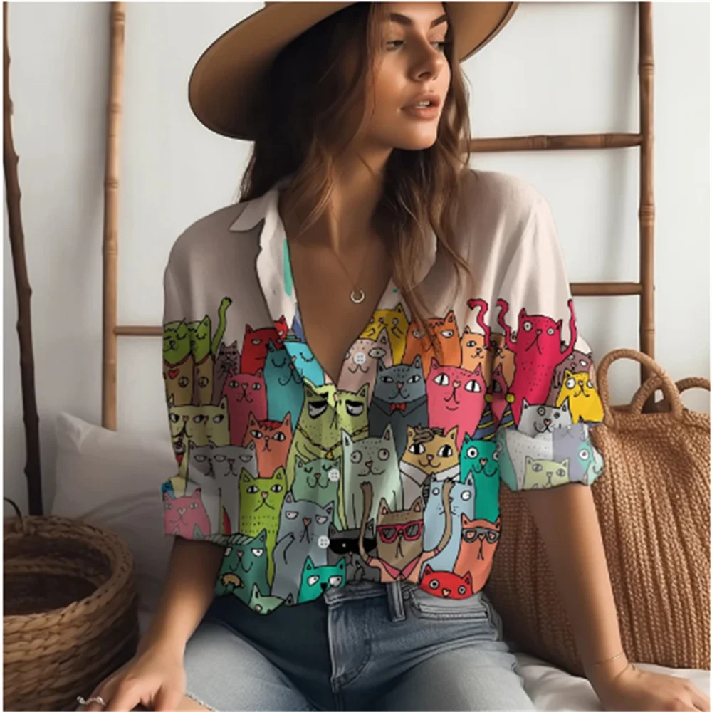 ✨ KK BRAND MULTI-CONTRAST 3D PRINTED LONG SLEEVE SHIRT FOR GIRLS | 2025