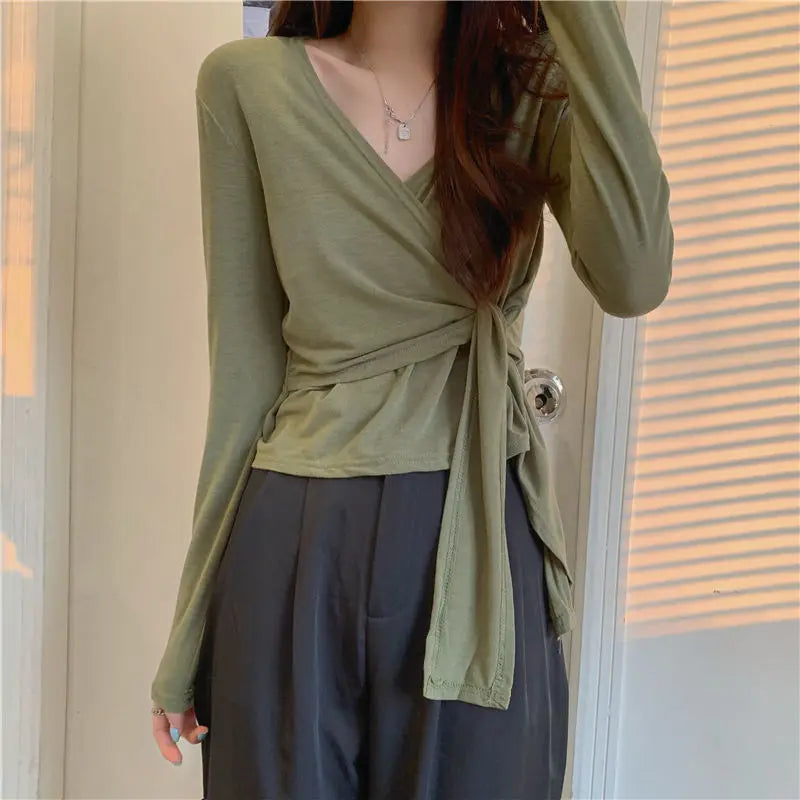 🌿 KK BRAND V-NECK BATIK COTTON CROP TOPS T.SHIRT – COTTON COMFORT. TROPICAL TEXTURE. CAREFREE ENERGY | 2025