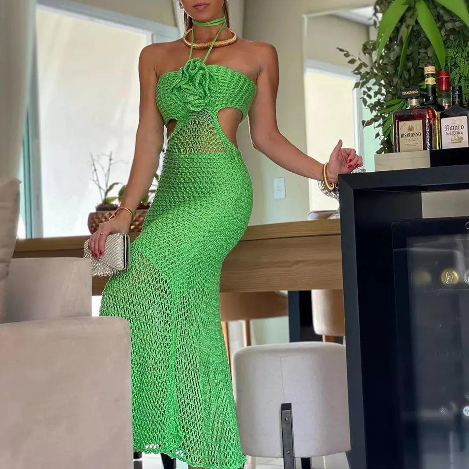 KK BRAND GIRLS & Women’s 3D Flower Long Dress –2025