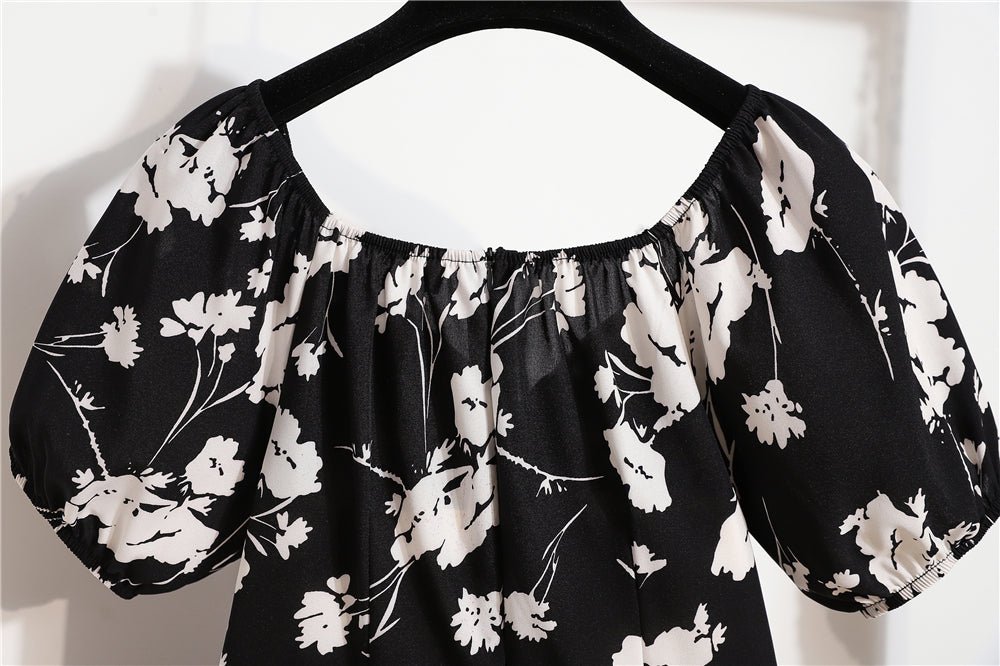 BY KK BRAND GIRLS' MULTI-COLOR DIGITAL PRINTED A-LINE SKIRT DRESS – PUFF SLEEVES &amp; SQUARE NECKLINE FOR SUMMER STYLE | 2025