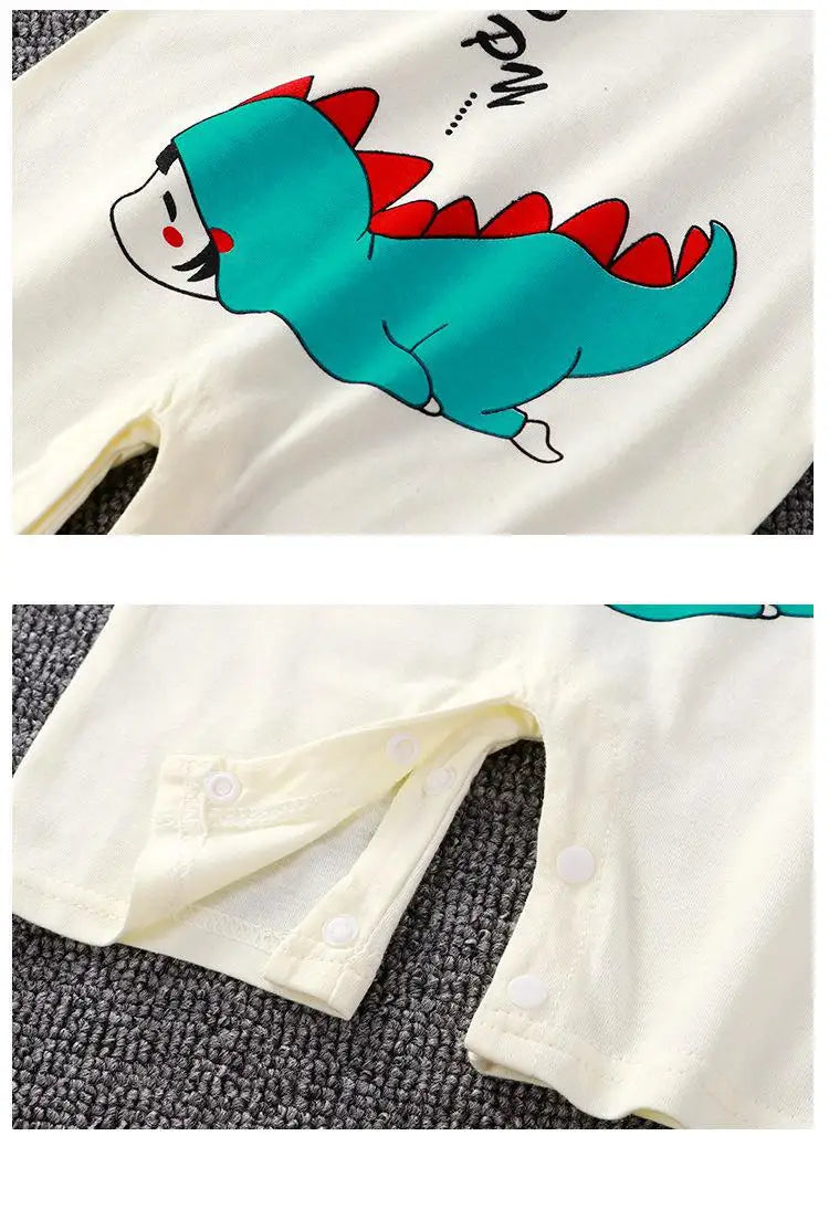 White Contrast Cartoon Romper – Spring &amp; Autumn Edition  By KK BRAND – For Your Little One’s Everyday Adventures 2025