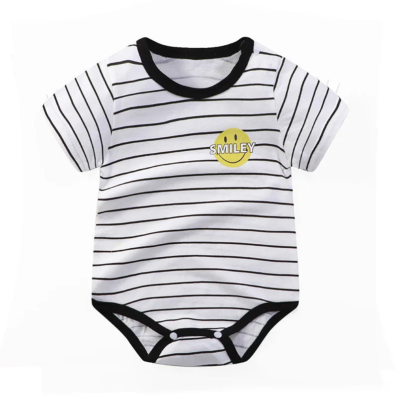White Contrast Cartoon Romper – Spring &amp; Autumn Edition  By KK BRAND – For Your Little One’s Everyday Adventures 2025