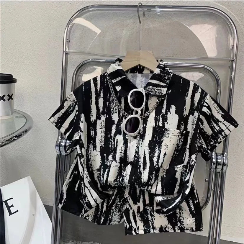 🎨 KK BRAND BOYS’ MULTI-COLOR CONTRAST PRINTED SHIRT & SHORTS SET (4–6 YEARS) | 2025