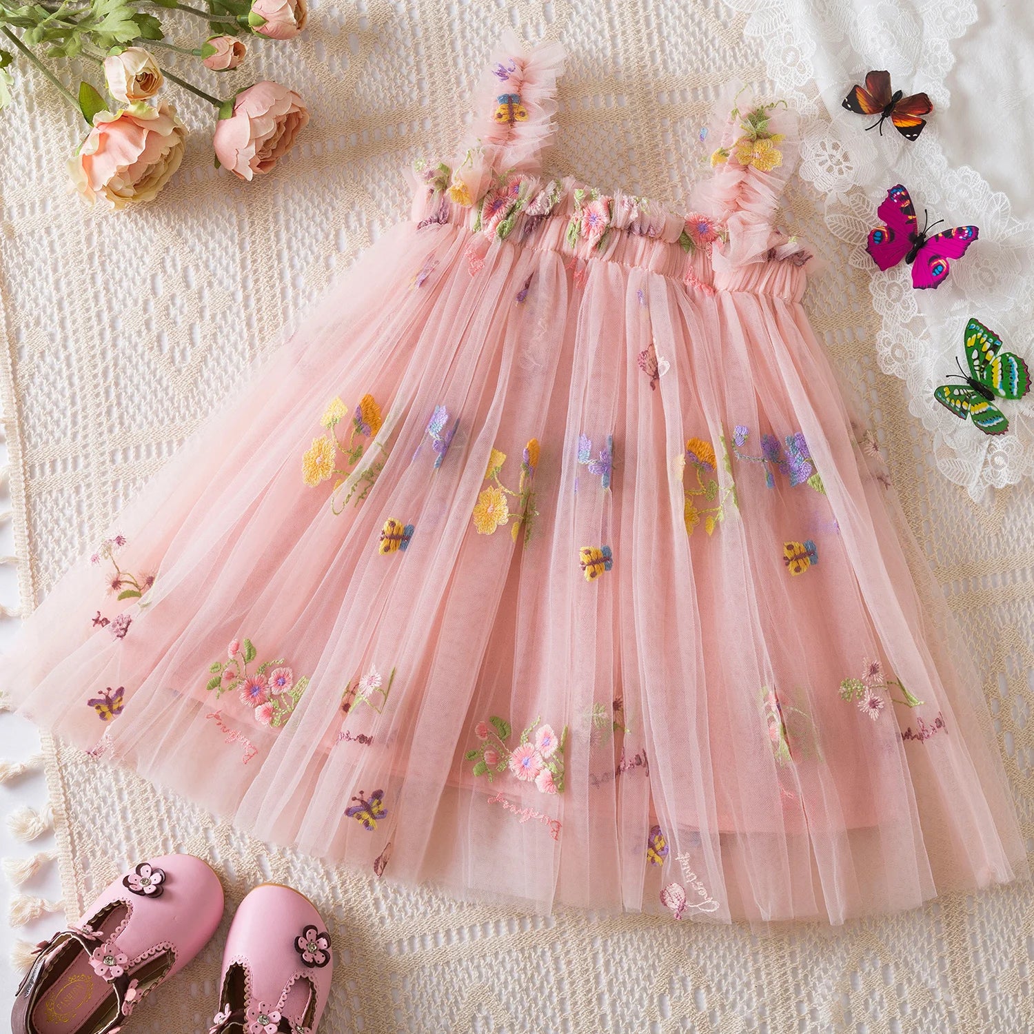 Little Princess Backless Embroidered Dress – Spring Ball Gown by KK BRAND 2025