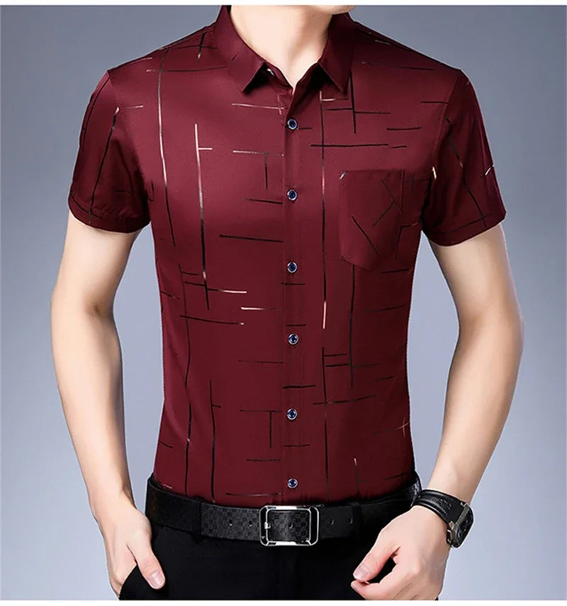 🖤 KK BRAND Men’s Smart Casual Short-Sleeve Dress Shirt – The Perfect Blend of Style &amp; Comfort 🖤| 2025