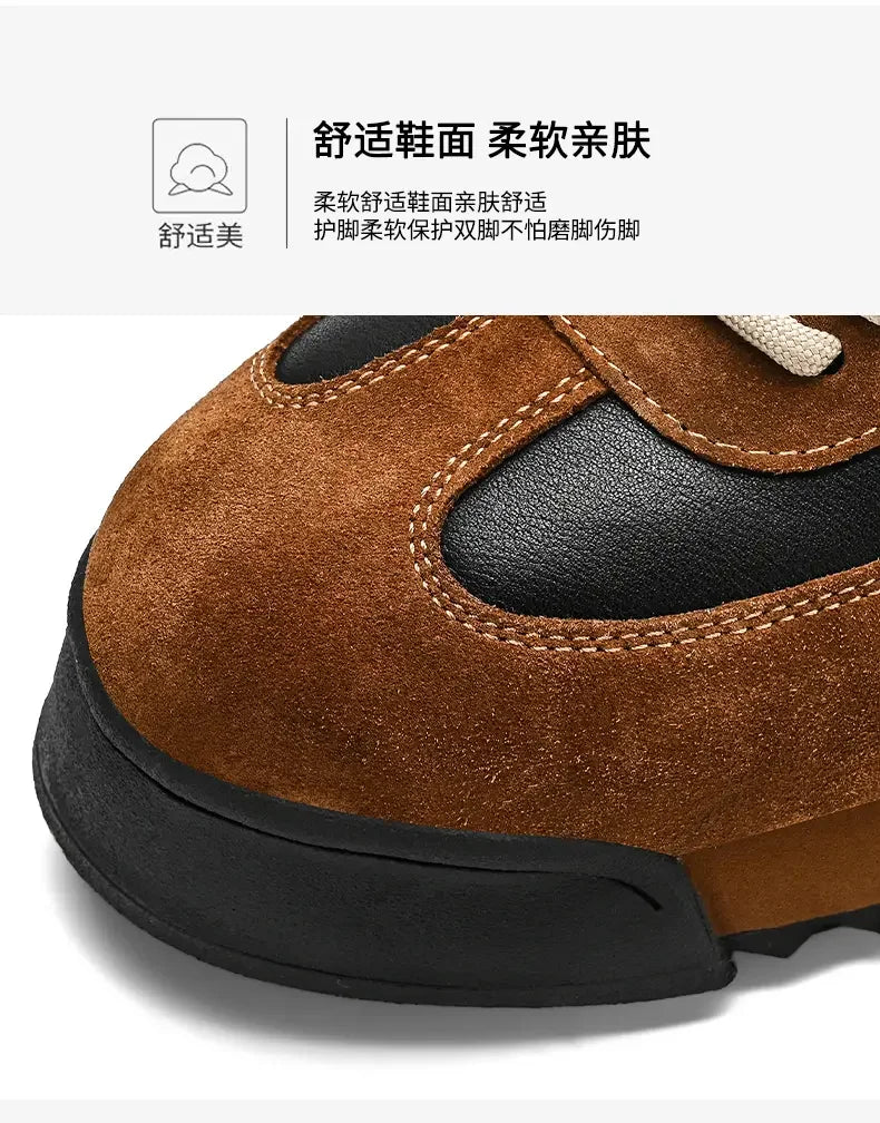 Men's Dark Brown Fur Casual Joggers – Height Increasing Comfort Shoes | KK BRAND 2025