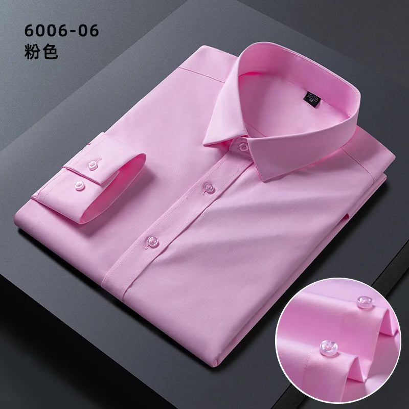 KK BRAND – Men’s Seamless Smart Casual Dress Shirt | Non-Iron Microfiber Cotton | Spring Office Style 2025