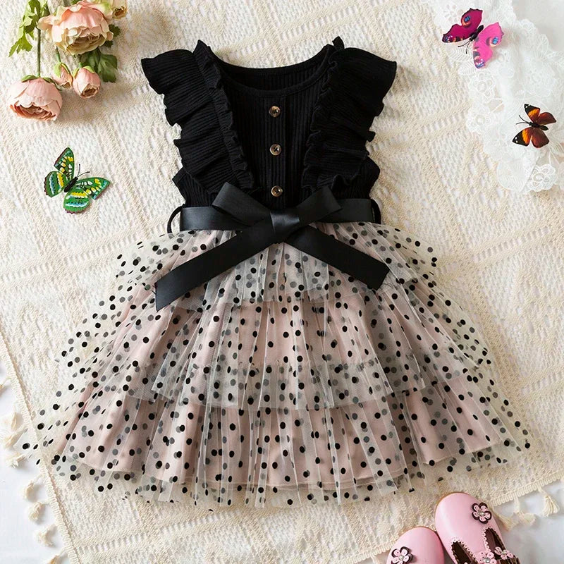 KK BRAND BLACK & PINK SKIRT + SHIRT SET FOR BABY GIRLS | SUMMER & SCHOOLWEAR STYLE | AGES 1–3 YEARS | 2025