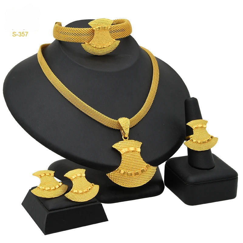 ✨ Women’s Gold Bohemian Jewelry Set – BY KK BRAND Dubai Wedding Collection (4-Piece Set) |2025