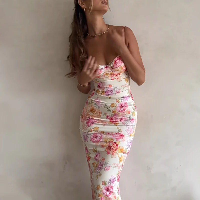 KK BRAND – Printed Long Shirt for Women | Spaghetti Strap, Summer 2025 Collection | 2025