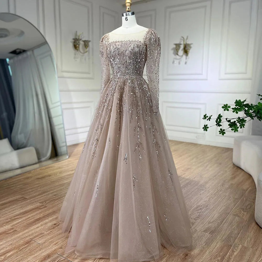 💫 Exquisite Full-Sleeve Tulle A-Line Dress – KK BRAND Signature Elegance  women and girls who appreciate timeless beauty. 2025