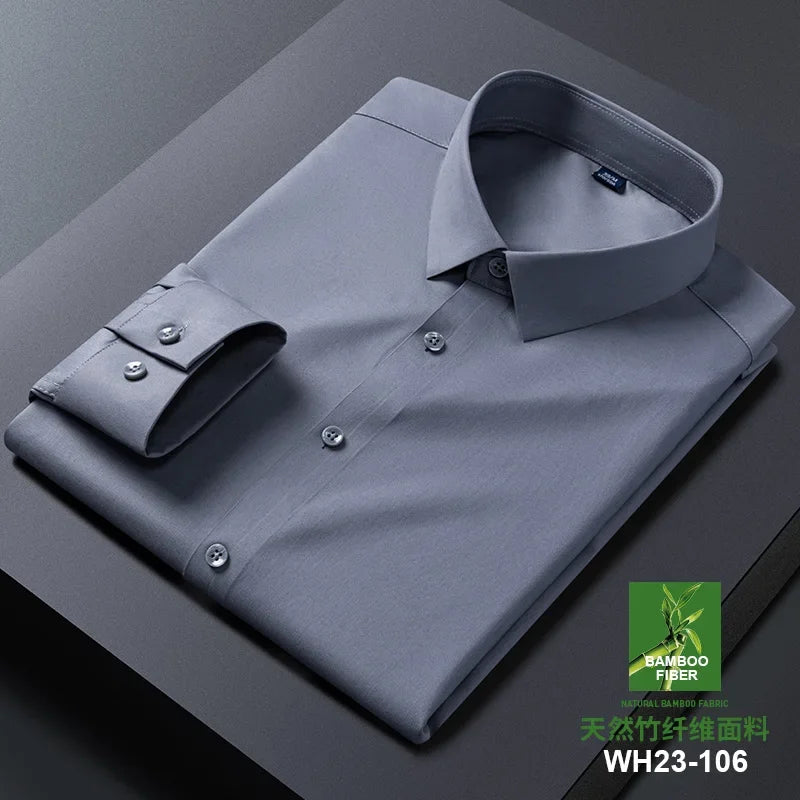 KK BRAND – Men’s Seamless Smart Casual Dress Shirt | Non-Iron Microfiber Cotton | Spring Office Style 2025