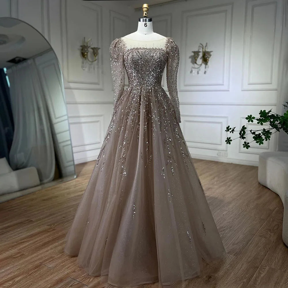 💫 Exquisite Full-Sleeve Tulle A-Line Dress – KK BRAND Signature Elegance  women and girls who appreciate timeless beauty. 2025