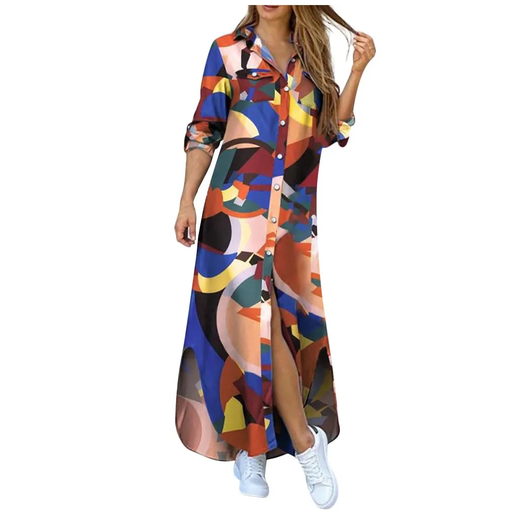 ✨ KK BRAND Women’s Front-Open Printed Long Gown Dress – Smart, Elegant, and Effortlessly Chic & STYLISH DRESS 2025