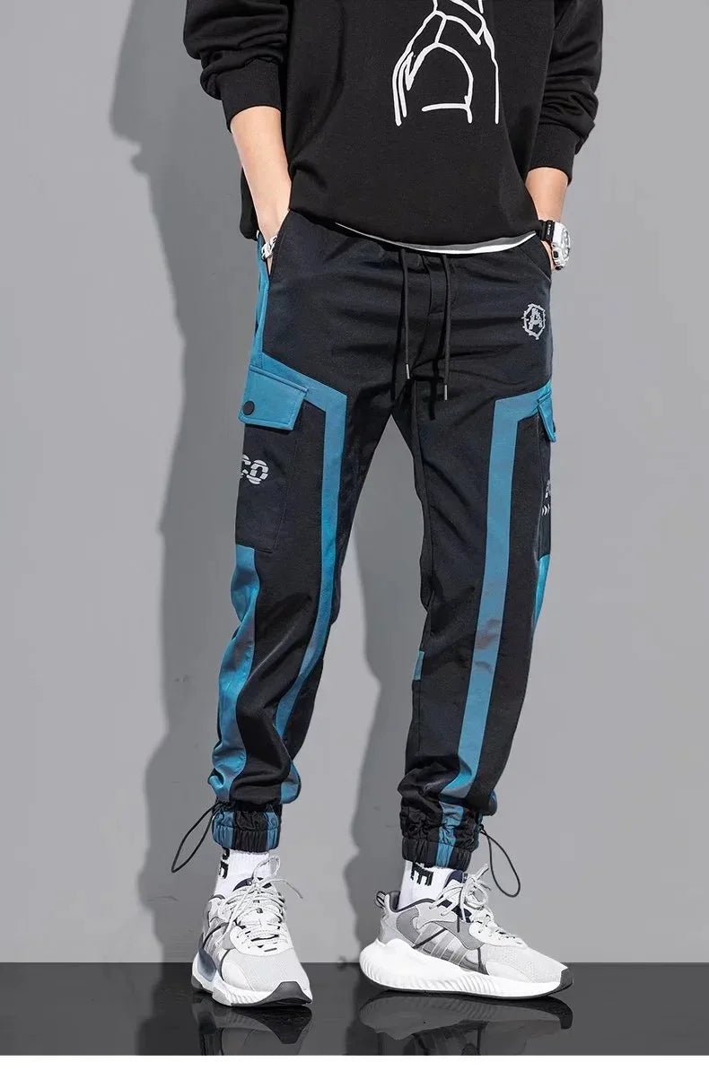 🔥 ✨ KK BRAND BLACK & CONTRAST BLUE CARGO TROUSERS FOR MEN | 2025