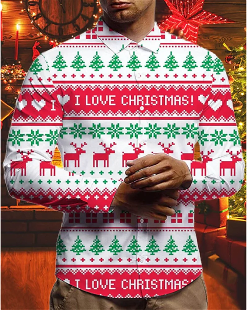 ✨ KK BRAND CONTRAST COLOR 3D PRINTED DRESS SHIRT FOR MEN | DIGITAL RED-WHITE-BLUE PRINT | PC COTTON COMFORT FABRIC | FOUR SEASONS | 2025