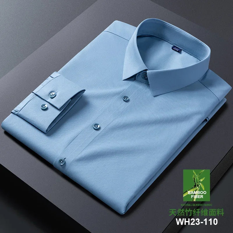 KK BRAND – Men’s Seamless Smart Casual Dress Shirt | Non-Iron Microfiber Cotton | Spring Office Style 2025