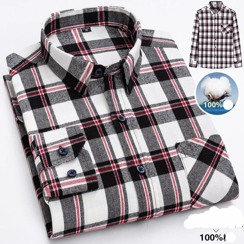 🖤 KK BRAND Men’s Classic Plaid Flannel Shirt – Smart Casual Comfort in Timeless Style 🖤 | 2025