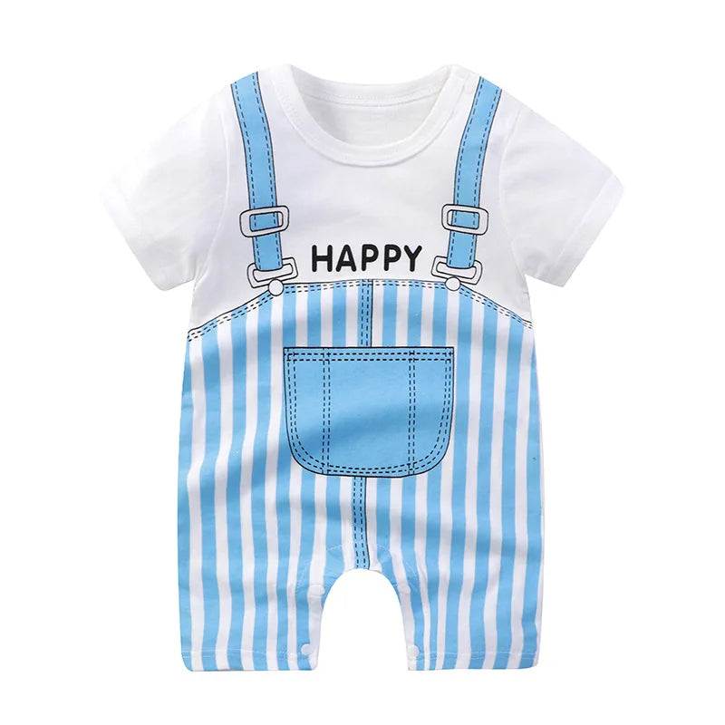 White Contrast Cartoon Romper – Spring &amp; Autumn Edition  By KK BRAND – For Your Little One’s Everyday Adventures 2025