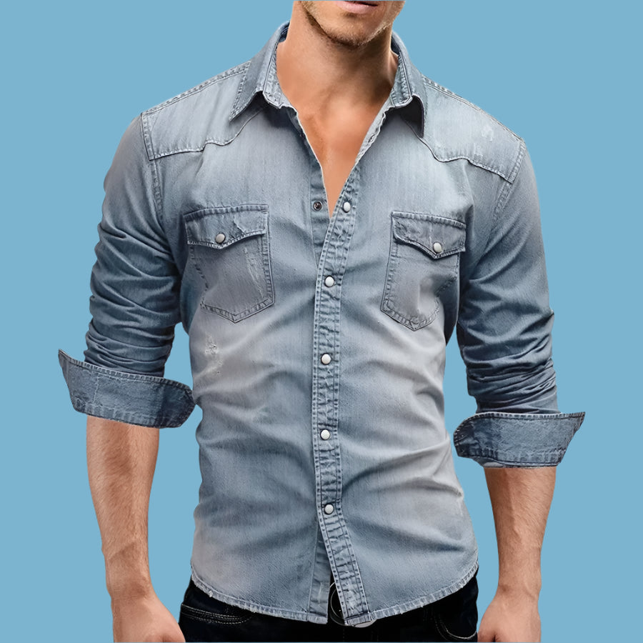 👕 KK BRAND MEN’S DENIM SHORT SLEEVE SHIRT –STREET STYLE ESSENTIAL |  2025