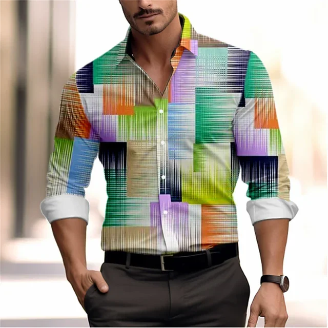 👔 KK BRAND | MEN’S MULTI-COLOR DIGITAL 3D PRINT SHIRT – | 2025 EDITION