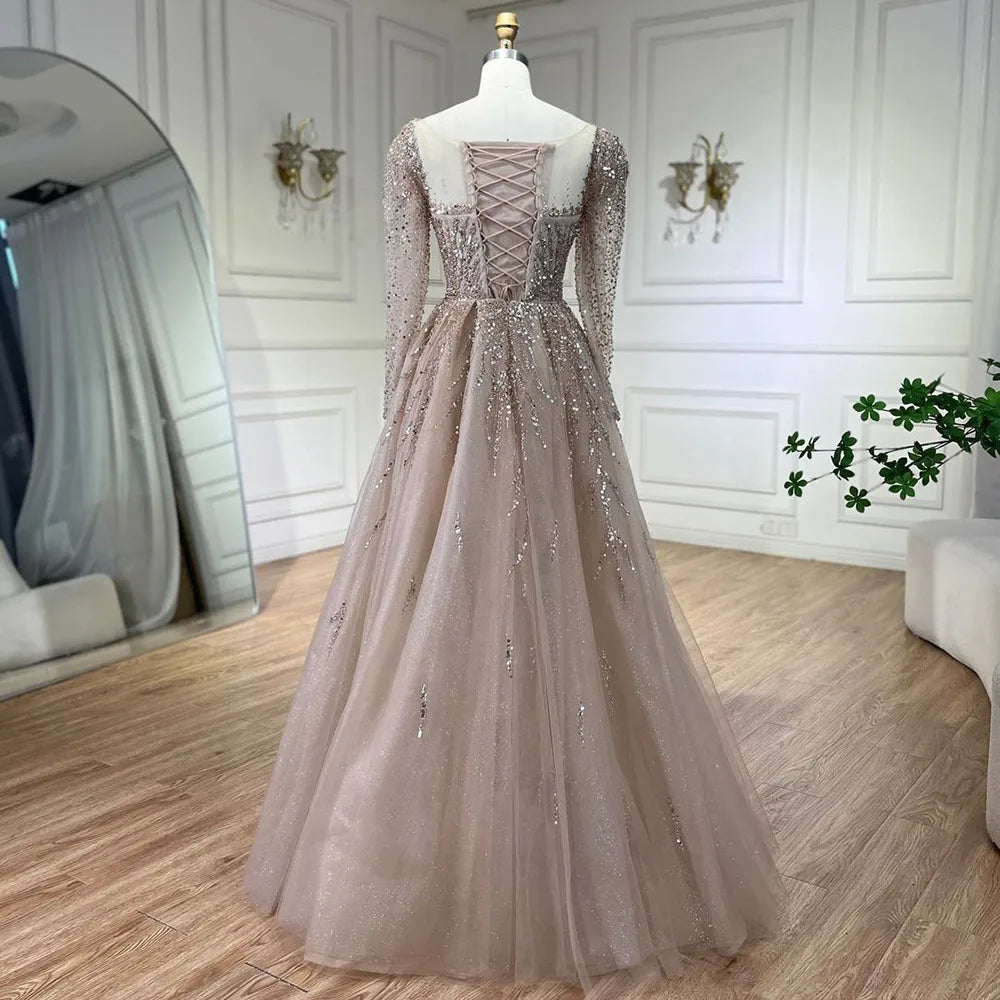 💫 Exquisite Full-Sleeve Tulle A-Line Dress – KK BRAND Signature Elegance  women and girls who appreciate timeless beauty. 2025