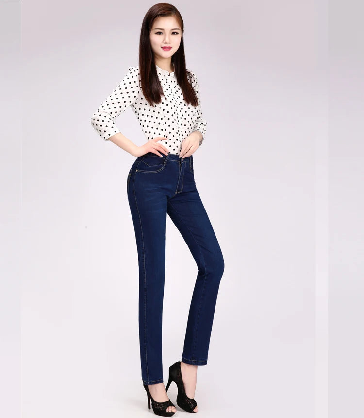 👖 KK BRAND | WOMEN'S DENIM REDEFINED LUXE STRETCH HIGH-WAISTED STRAIGHT JEANS | 2025