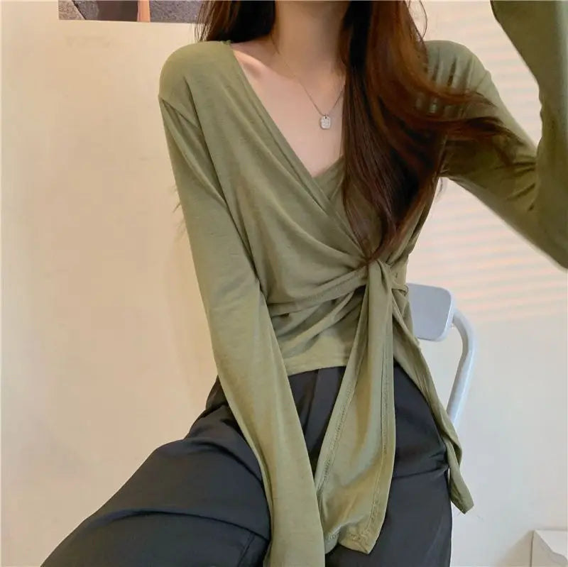 🌿 KK BRAND V-NECK BATIK COTTON CROP TOPS T.SHIRT – COTTON COMFORT. TROPICAL TEXTURE. CAREFREE ENERGY | 2025