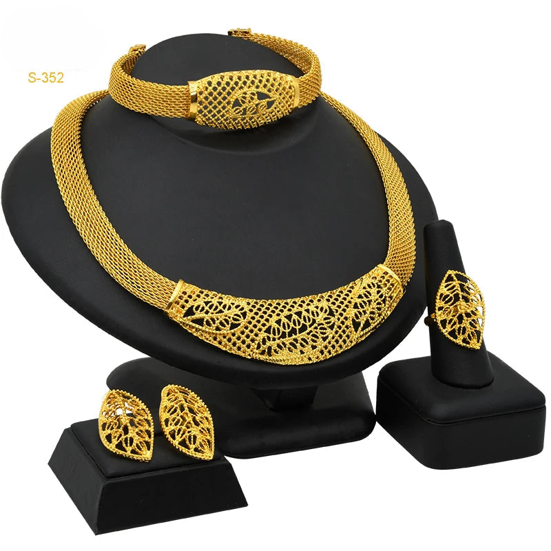 ✨ Women’s Gold Bohemian Jewelry Set – BY KK BRAND Dubai Wedding Collection (4-Piece Set) |2025