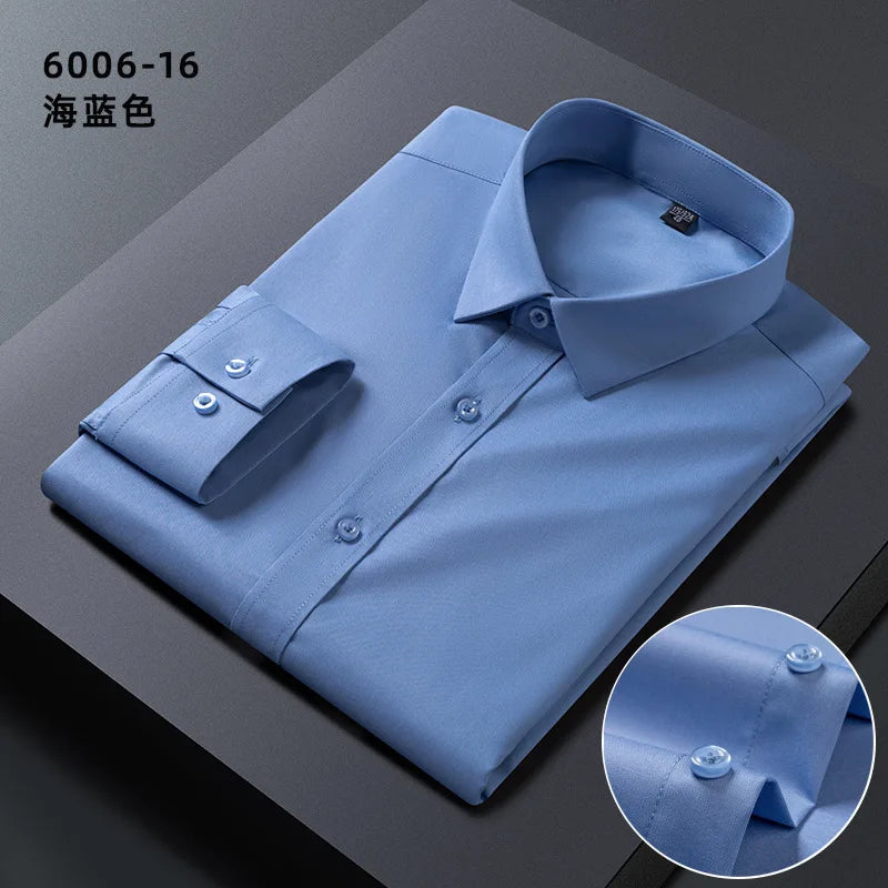 KK BRAND – Men’s Seamless Smart Casual Dress Shirt | Non-Iron Microfiber Cotton | Spring Office Style 2025
