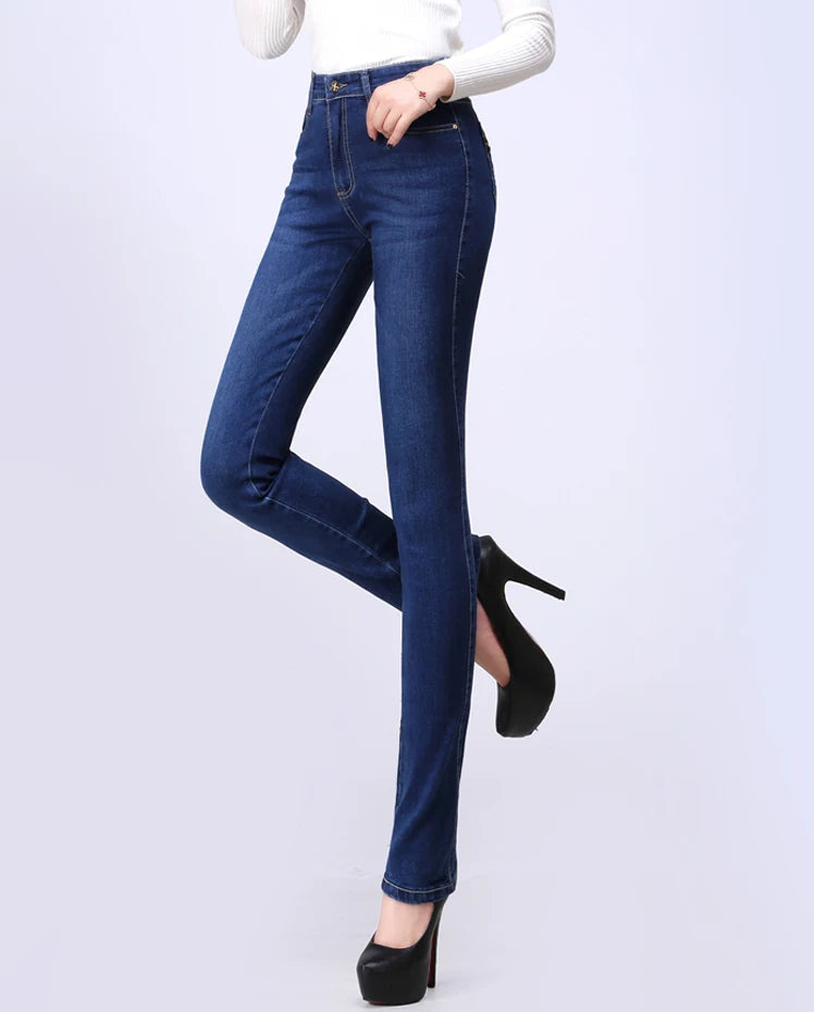 👖 KK BRAND | WOMEN'S DENIM REDEFINED LUXE STRETCH HIGH-WAISTED STRAIGHT JEANS | 2025