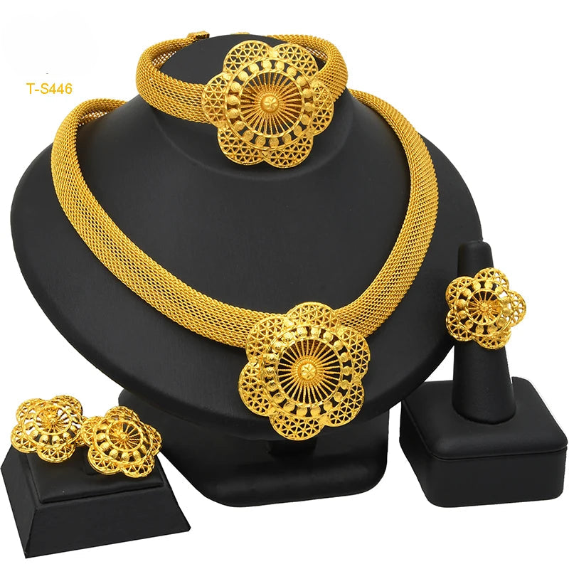 ✨ Women’s Gold Bohemian Jewelry Set – BY KK BRAND Dubai Wedding Collection (4-Piece Set) |2025