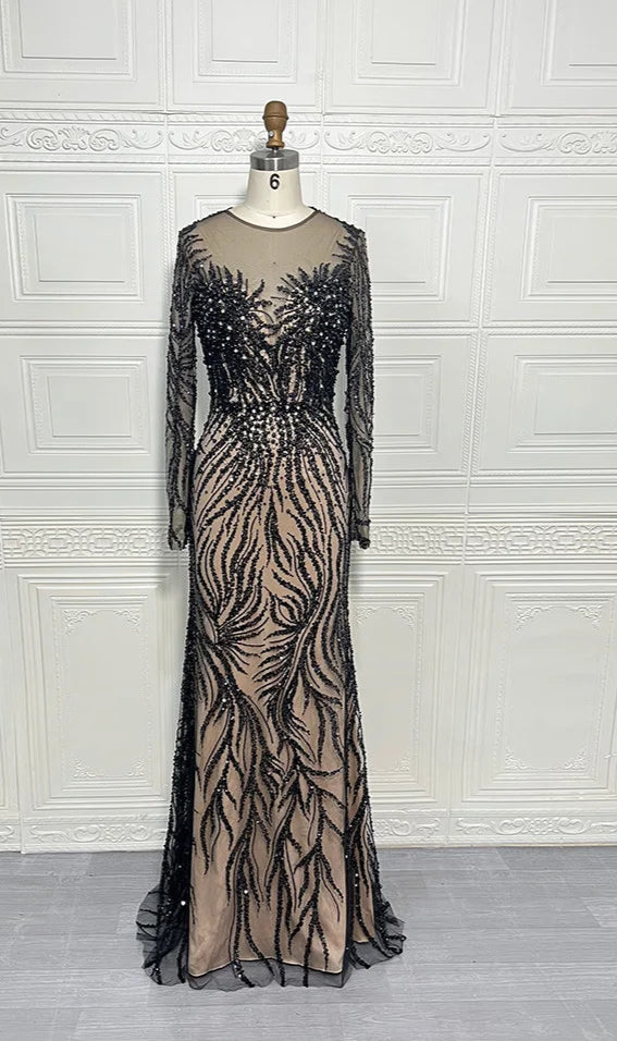 ✨ KK BRAND | ELEGANT BEADED SILK WASHING WEAR EVENING GOWN – WOMEN’S FORMAL TULLE MASTERPIECE | 2025