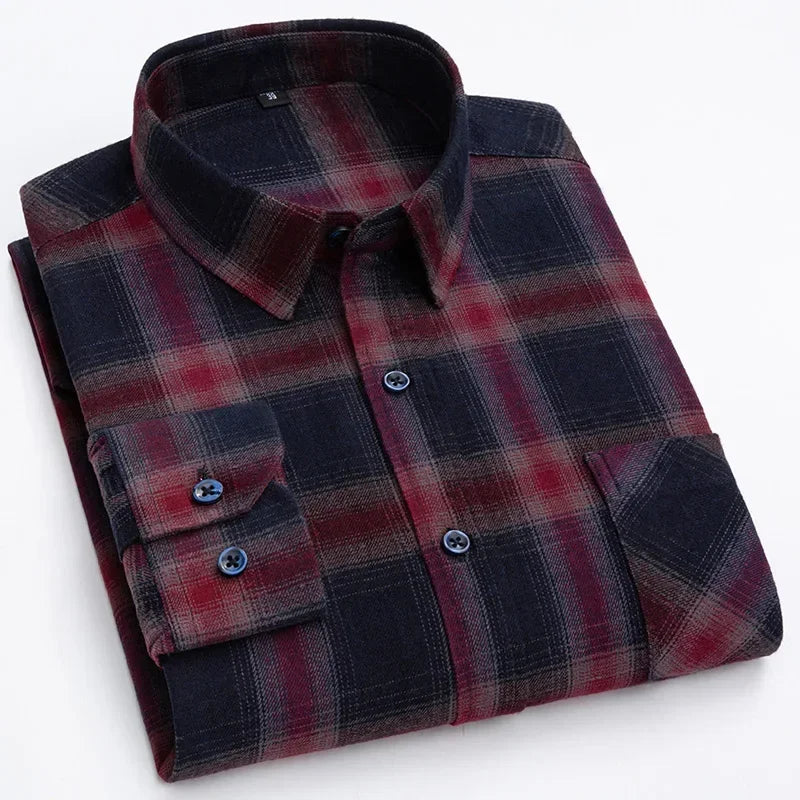 🖤 KK BRAND Men’s Classic Plaid Flannel Shirt – Smart Casual Comfort in Timeless Style 🖤 | 2025
