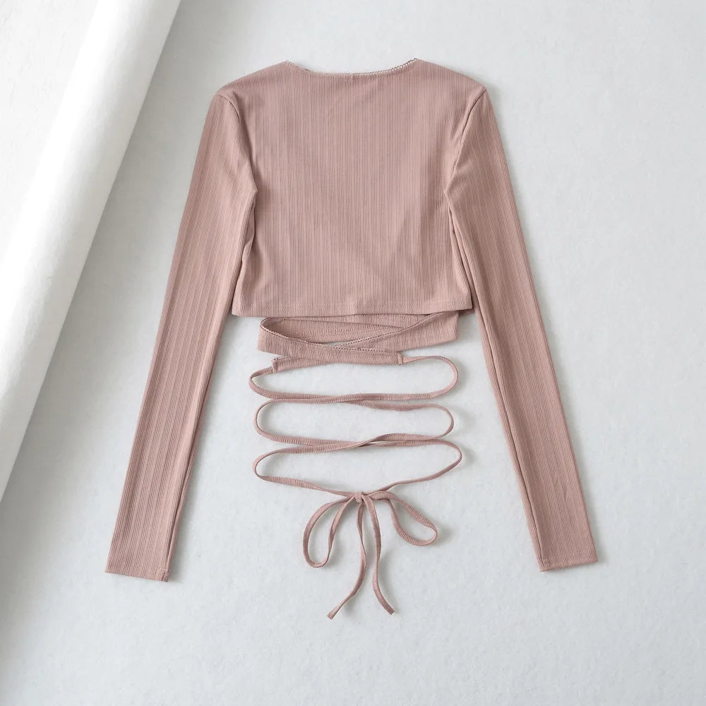 ✨ KK BRAND AMERICAN RETRO V-NECK BANDAGE TOP –SHIRT  SLEEK. STRUCTURED. EFFORTLESSLY RETRO .| 2025 ✨