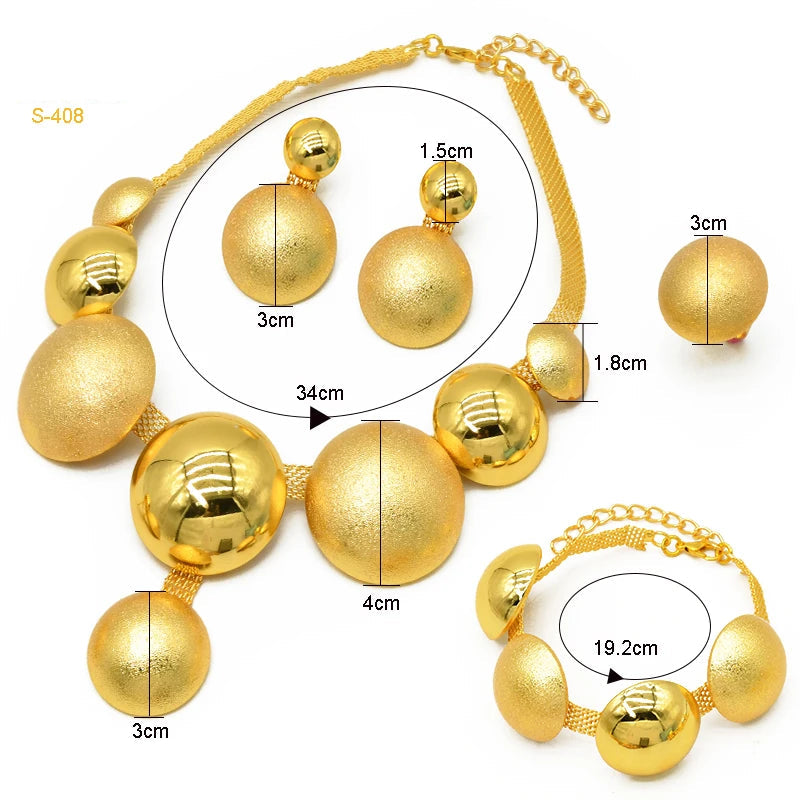 ✨ Women’s Gold Bohemian Jewelry Set – BY KK BRAND Dubai Wedding Collection (4-Piece Set) |2025