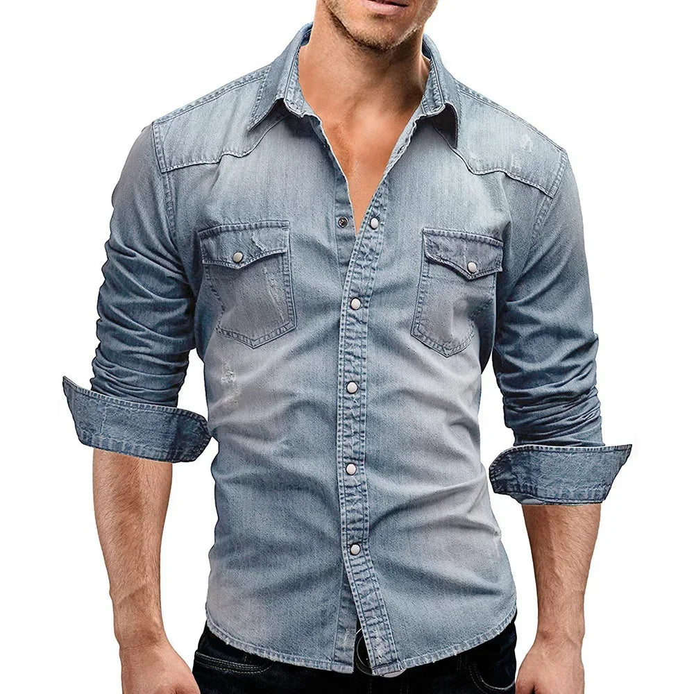 👕 KK BRAND MEN’S DENIM SHORT SLEEVE SHIRT –STREET STYLE ESSENTIAL |  2025