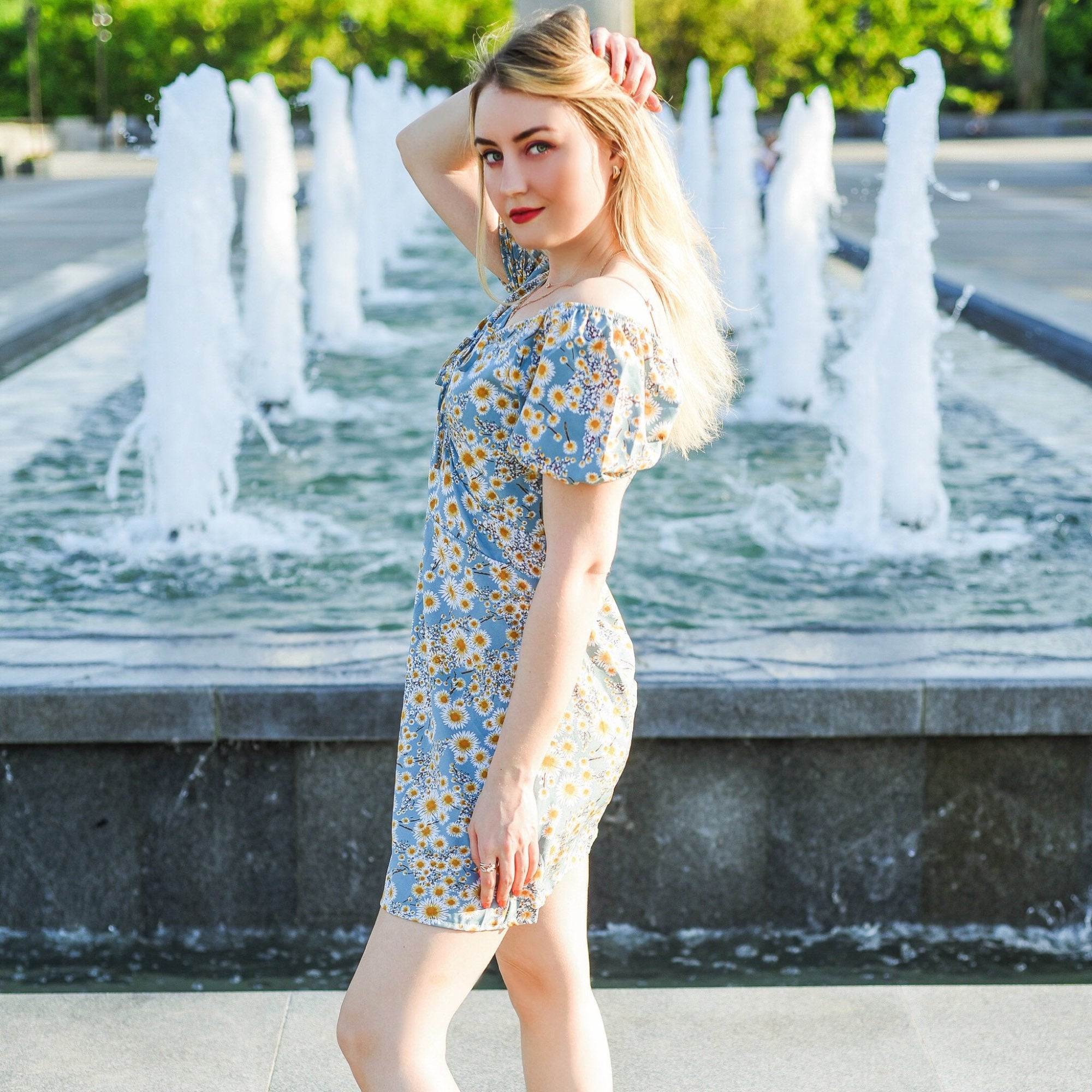 BY KK BRAND GIRLS' MULTI-COLOR DIGITAL PRINTED A-LINE SKIRT DRESS – PUFF SLEEVES &amp; SQUARE NECKLINE FOR SUMMER STYLE | 2025